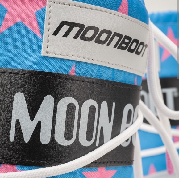 Moon Boot Icon Retrobiker Snow Boots Blue Pink Moon Boot Stars Snow Boots - Picture 15 of 15
